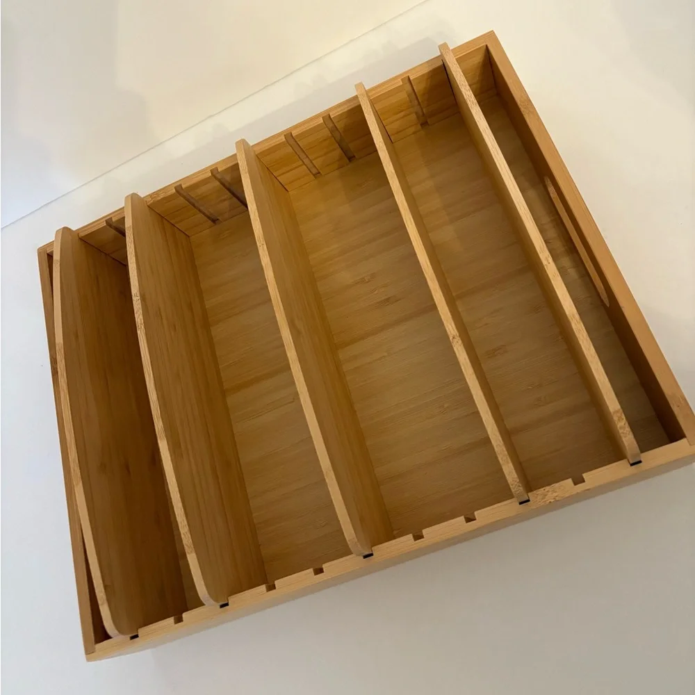 Bamboo Pantry Organizer Bin - Natural Bamboo Kitchen Storage